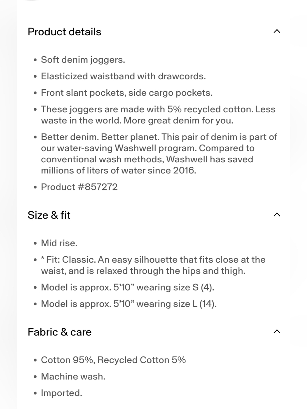 ❤️ GAP DENIM MID-RISE EASY JEAN CARGO JOGGER JEANS, SMALL (4 - 6) - Picture 13 of 14